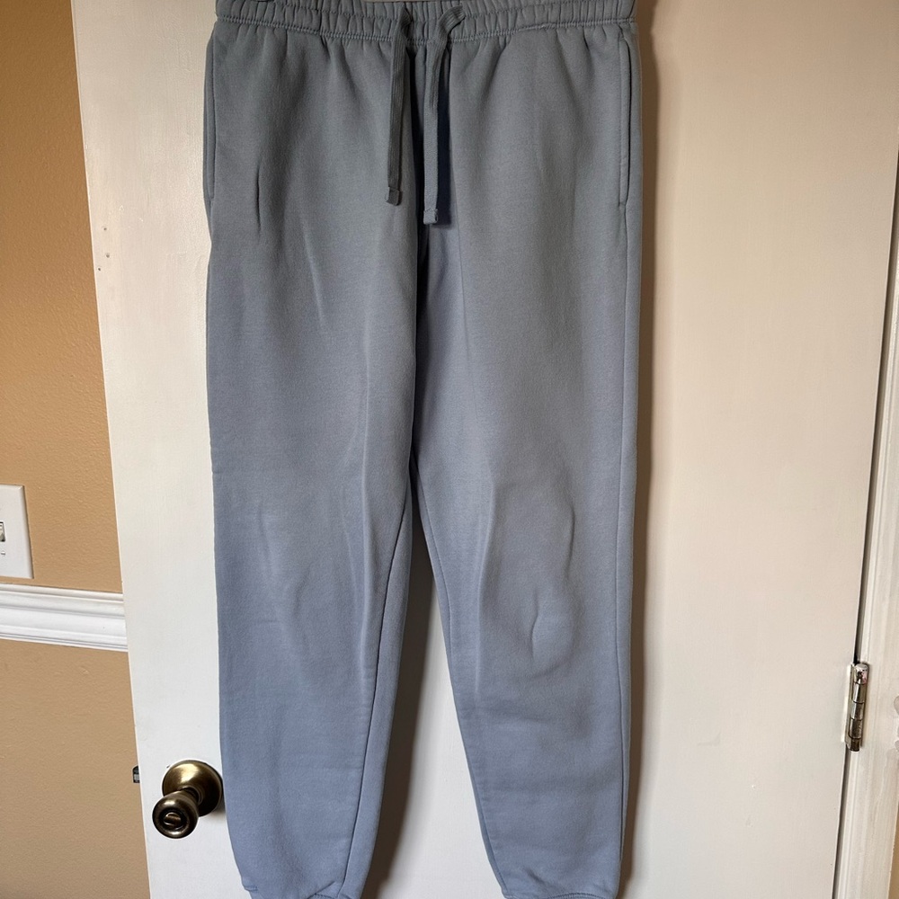 H&M Blue Sweatpants with Elastic Waistband and Relaxed Fit